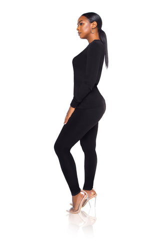 Alina Knit Bodysuit - Black