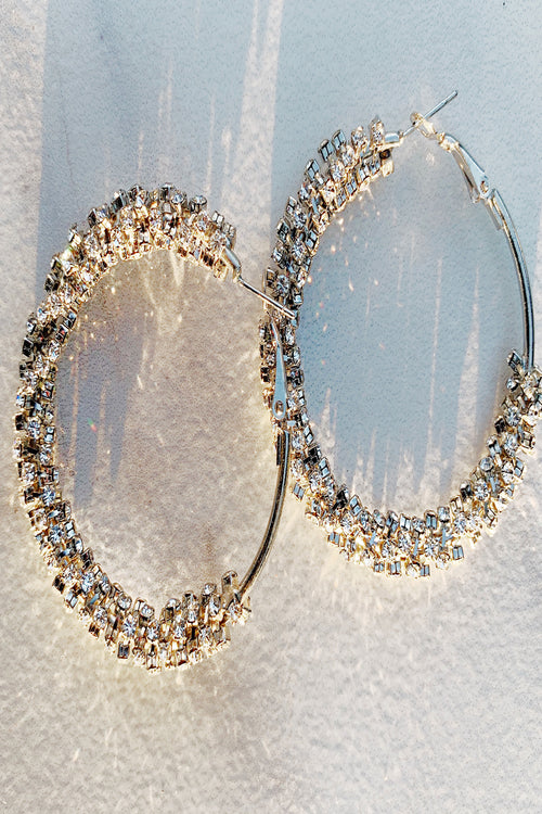Crystal Cluster Hoop Earrings - ShopLuvB