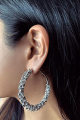 Crystal Cluster Hoop Earrings - ShopLuvB