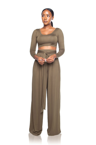 Mirihi Wide-leg Pants - Olive